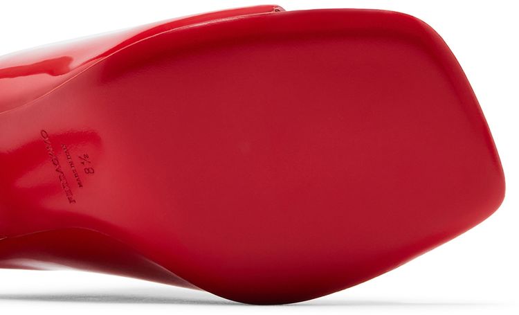 Wmns Ferragamo Era Patent Leather Mule Red