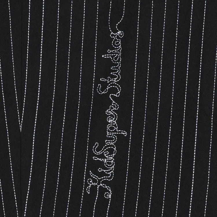 KidSuper Embroidered Pinstripe Suit Pant Black