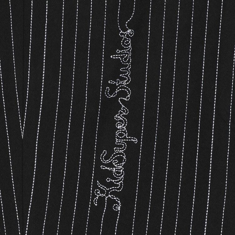 KidSuper Embroidered Pinstripe Suit Top Black