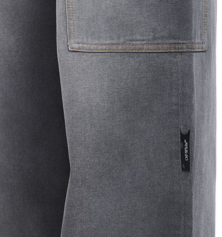 Off White Denim Toybox Cargo Pants Bleach Black