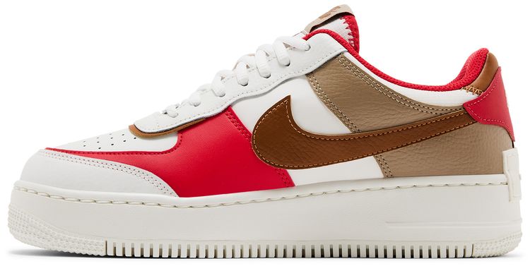 Nike Wmns Air Force 1 Shadow Phantom Fire Red Khaki