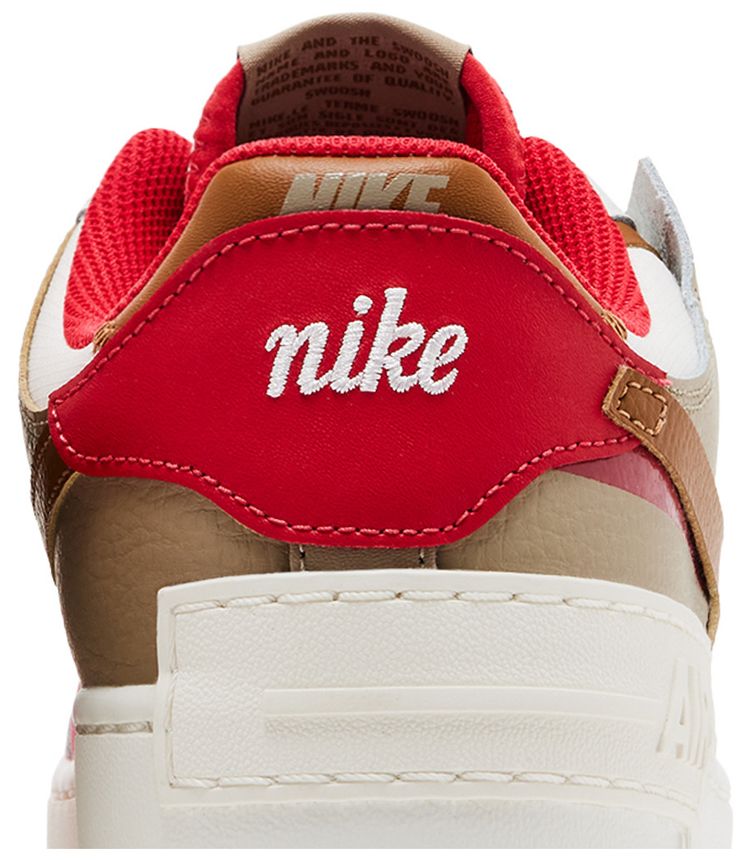 Nike Wmns Air Force 1 Shadow Phantom Fire Red Khaki