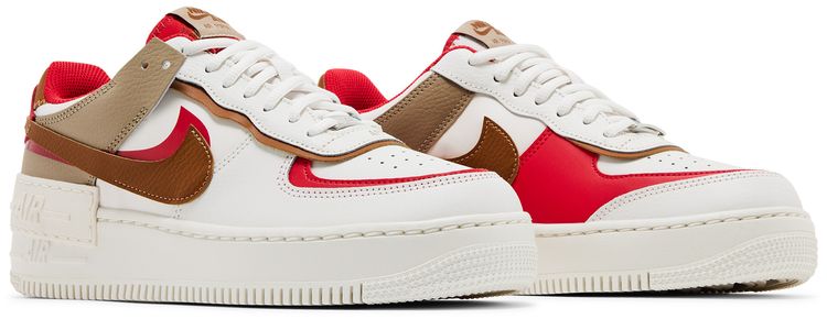 Nike Wmns Air Force 1 Shadow Phantom Fire Red Khaki