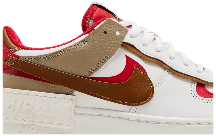 Nike Wmns Air Force 1 Shadow Phantom Fire Red Khaki