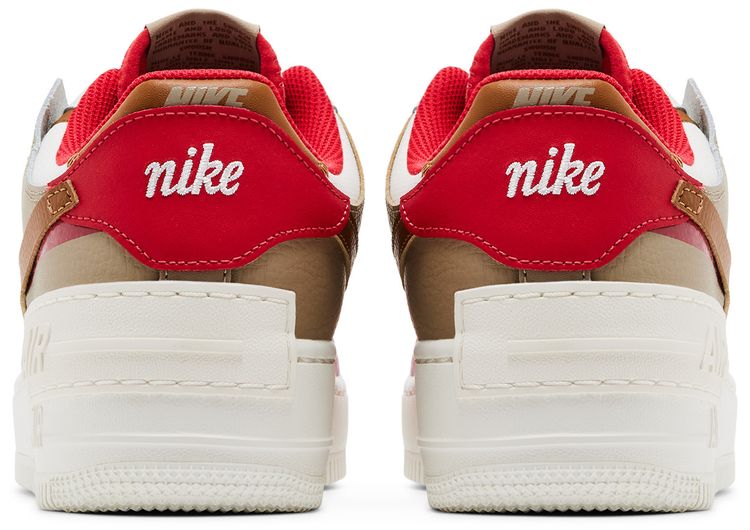 Nike Wmns Air Force 1 Shadow Phantom Fire Red Khaki