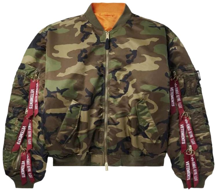 Vetements Cargo Bomber Jacket Green Camouflage