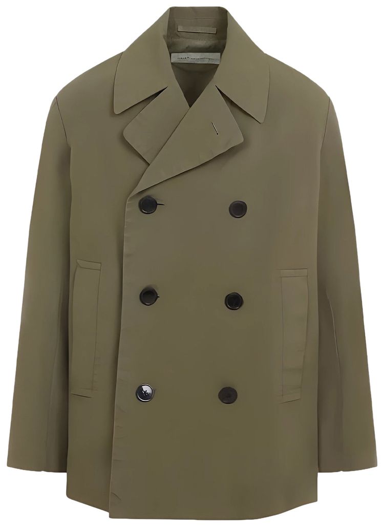 Dries Van Noten Oversized Double Breasted Cropped Coat Grey
