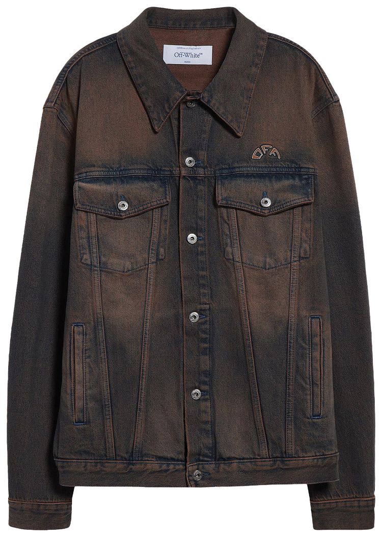 Off White Overdyed Den Skate Jacket Brown