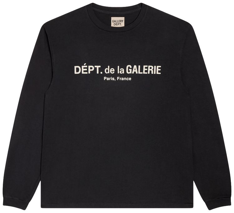 Gallery Dept French Logo Lux Long Sleeve Tee Washed Black