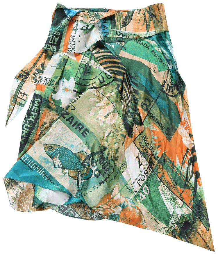 Kiko Kostadinov Kukri Draped Skirt Markarian Print