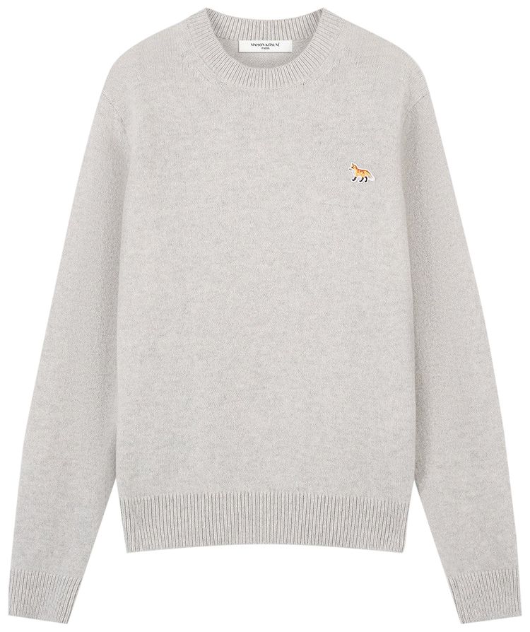 Maison Kitsune Baby Fox Patch Regular Jumper Light Grey