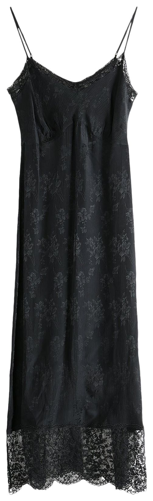 Simone Rocha Deep Lace Trim Slip Dress Black