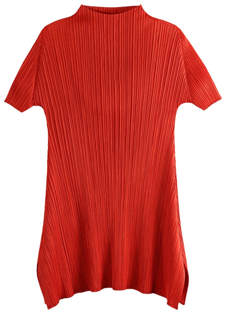 Pleats Please Issey Miyake Monthly Colors July Tunic Bright Red