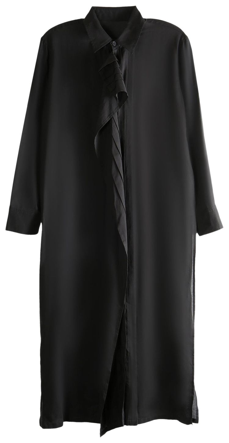 Yohji Yamamoto Pintuck Shirt Dress Black