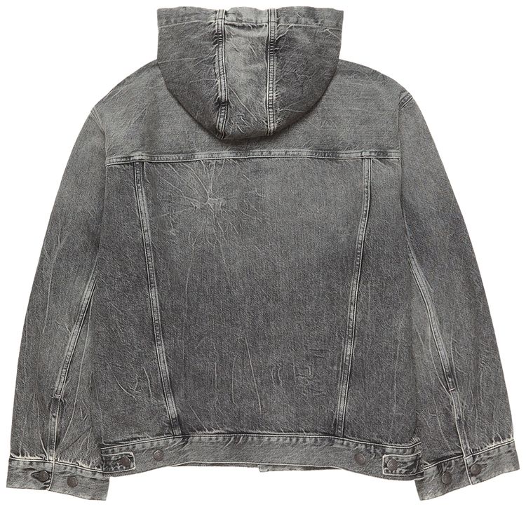 Acne Studios Hooded Denim Jacket Washed Black