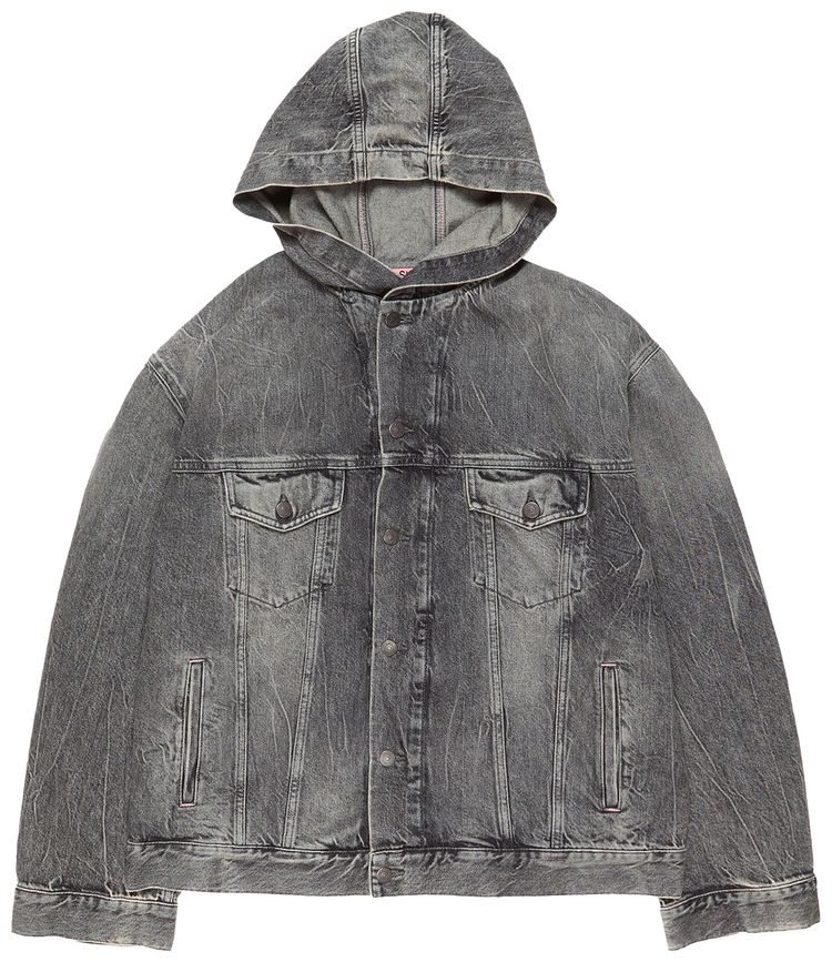 Acne Studios Hooded Denim Jacket Washed Black