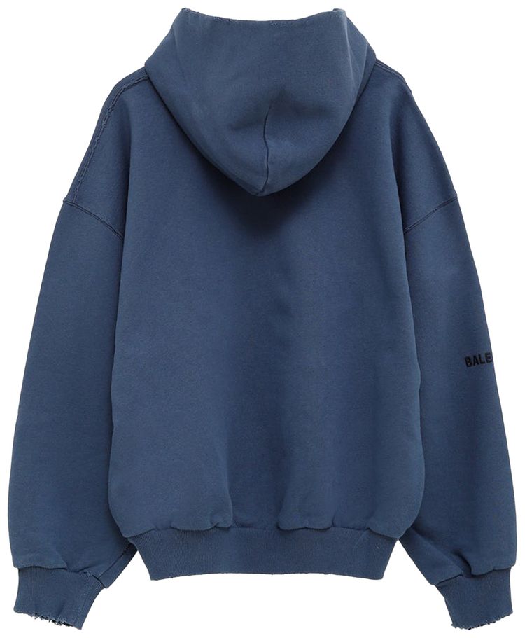 Balenciaga Shifted Zip Up Dark Blue