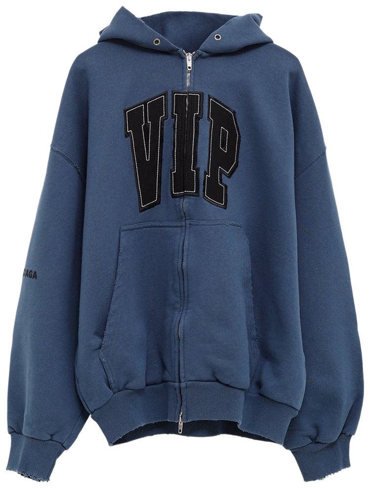 Balenciaga Shifted Zip Up Dark Blue