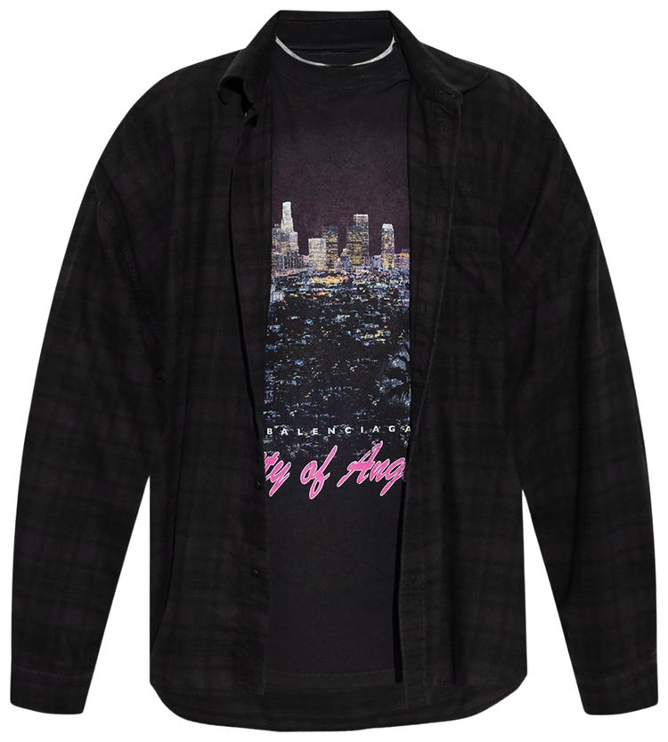 Balenciaga Long Sleeve Layered Shirt Black