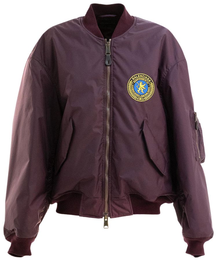 Balenciaga Large Fit Bomber New Aubergine
