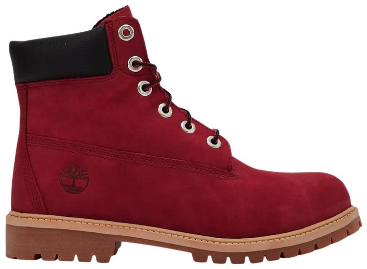 Timberland 6 Inch Premium Waterproof Boot Toddler Red Nubuck Black