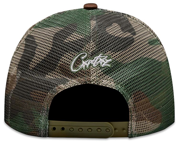 Corteiz Island Puff Print Trucker Hat Woodland Camo