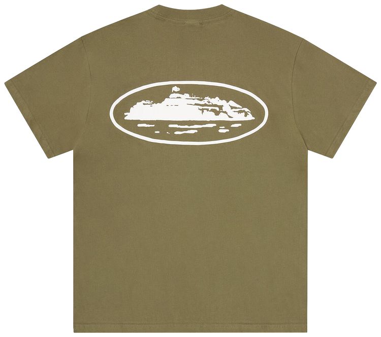 Corteiz Island Puff Print Tee Olive