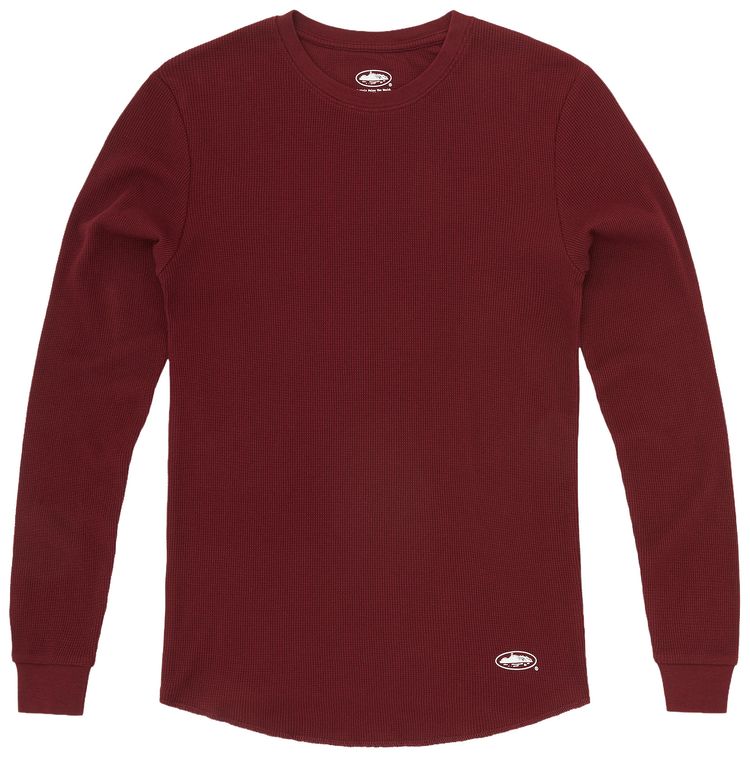 Corteiz Guerillaz Thermal Long Sleeve Tee Burgundy