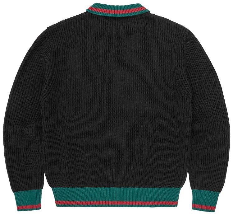 Corteiz Gianni Knit Polo Sweater Black