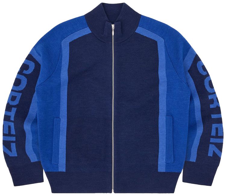 Corteiz Precision Knit Zip Up Navy