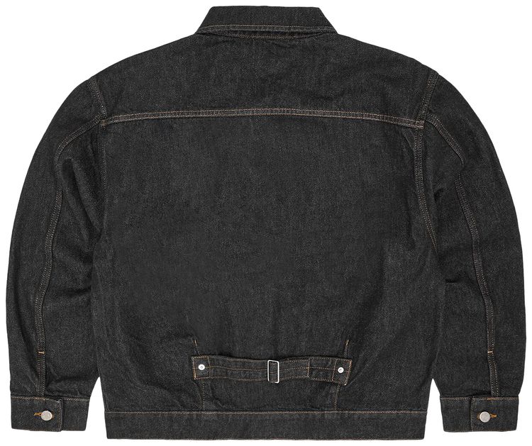Corteiz Dual Stripe Denim Jacket Washed Black