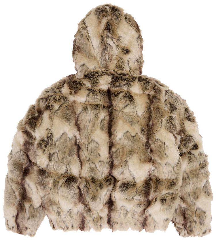 Corteiz Pelt Hooded Fur Jacket Fawn