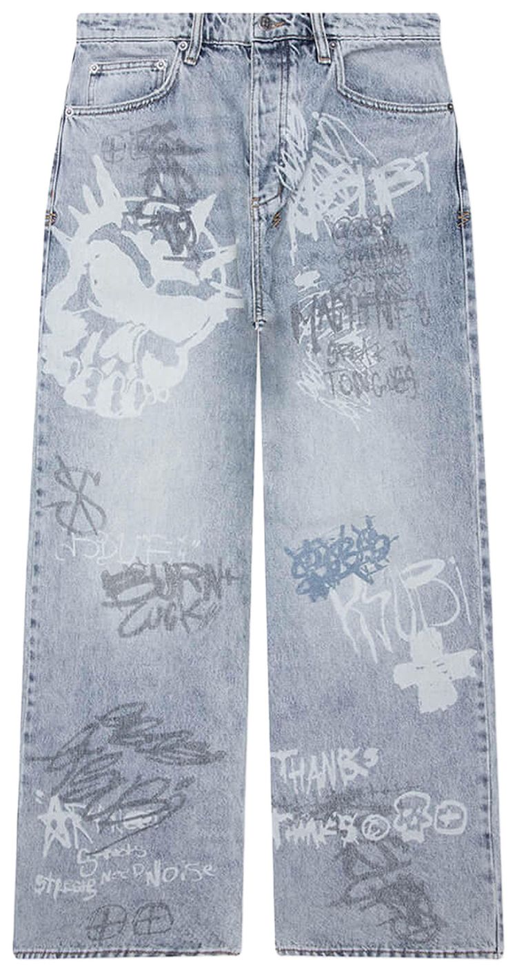 Ksubi Maxx Baggy Denim Rogue Blue Graffiti