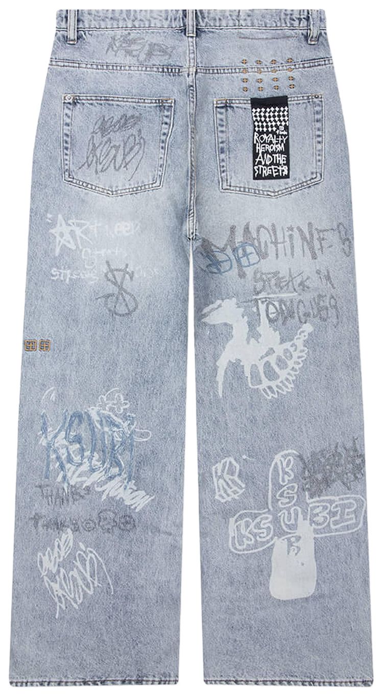 Ksubi Maxx Baggy Denim Rogue Blue Graffiti