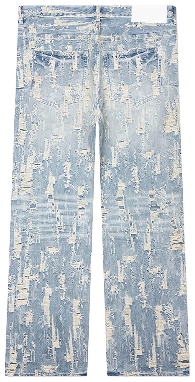 PURPLE BRAND Bead Splatter Destroy Light Indigo