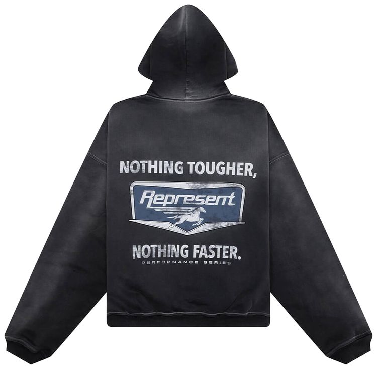 Represent Clo Nothing Faster Hoodie Stained Black