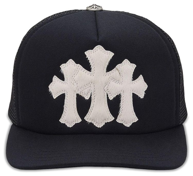 Chrome Hearts Cemetery Cross Trucker Hat Black