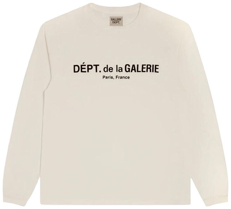 Gallery Dept French Logo Lux Long Sleeve Tee Washed Cream