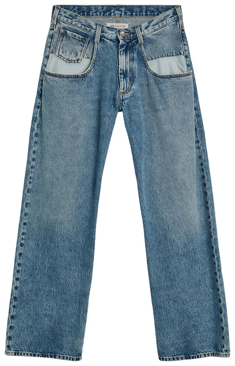 Maison Margiela Pocket Detail Oversize Jeans Blue