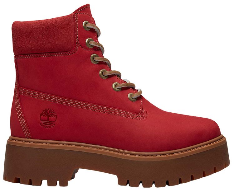 Timberland Wmns Stone Street 6 Inch Waterproof Platform Boot Red
