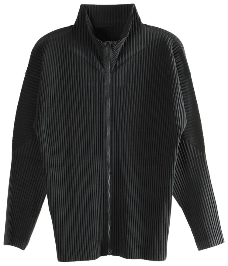 Homme Plisse Issey Miyake Basics Zip Up Cardigan Black