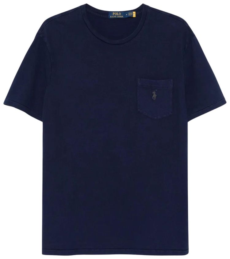 Polo by Ralph Lauren Short Sleeve Cotton Linen T Shirt Newport Navy