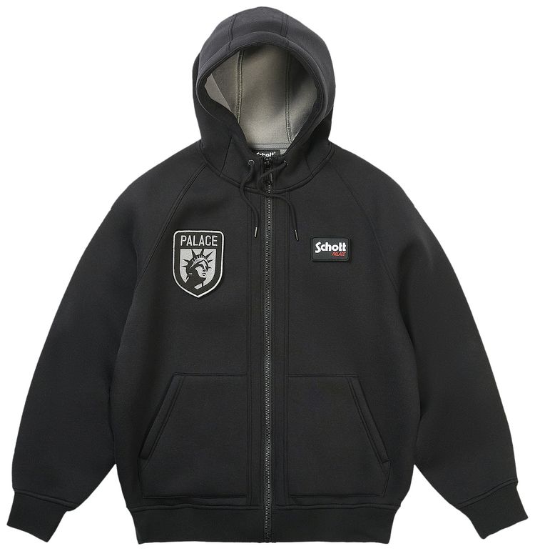 Palace x Schott Bonded Fleece Hood Black