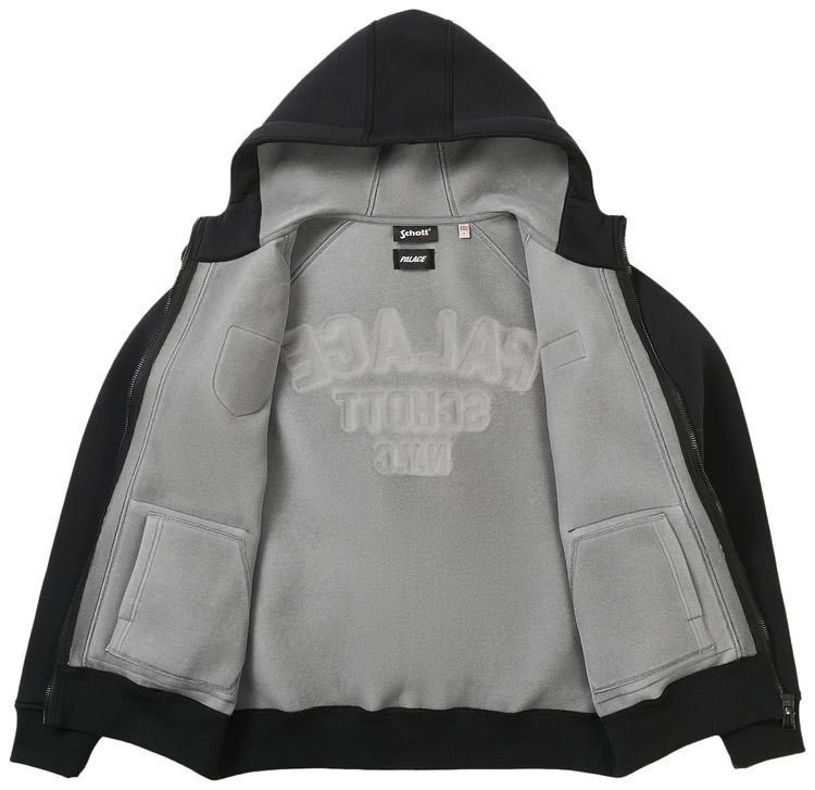 Palace x Schott Bonded Fleece Hood Black