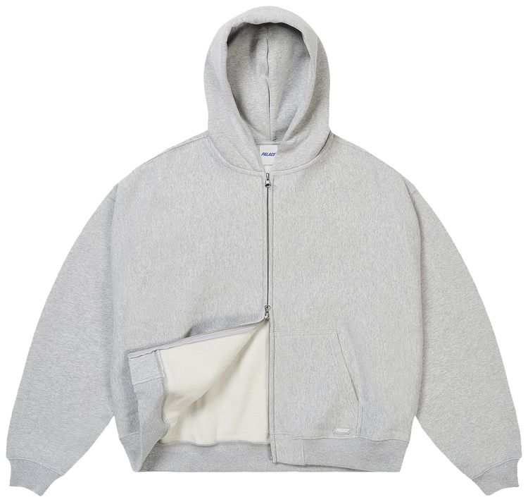 Palace Zip Hood Grey Marl