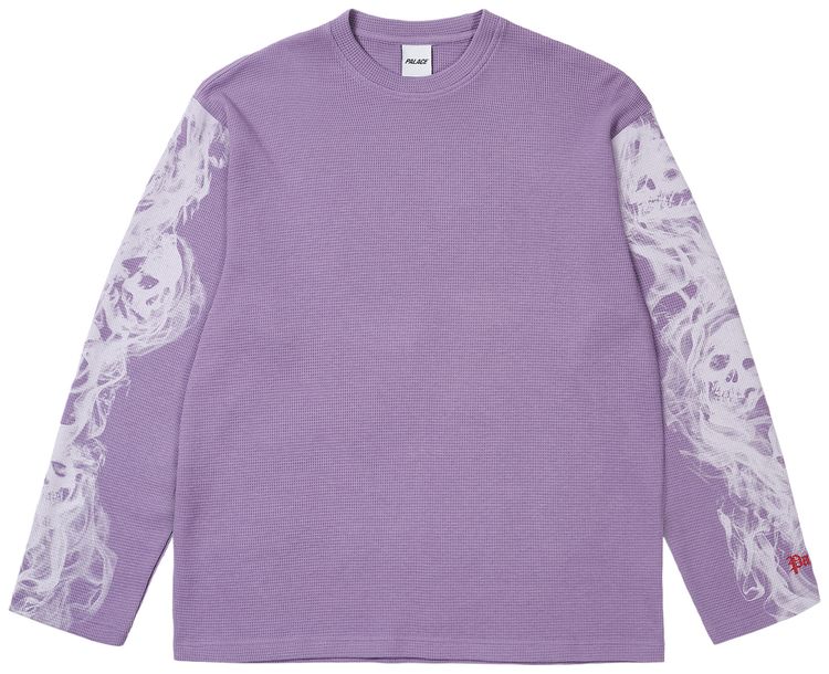 Palace Smoked Waffle Long Sleeve Flat Grape