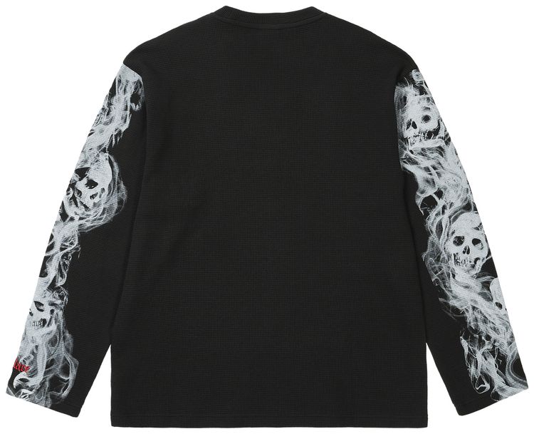 Palace Smoked Waffle Long Sleeve Black