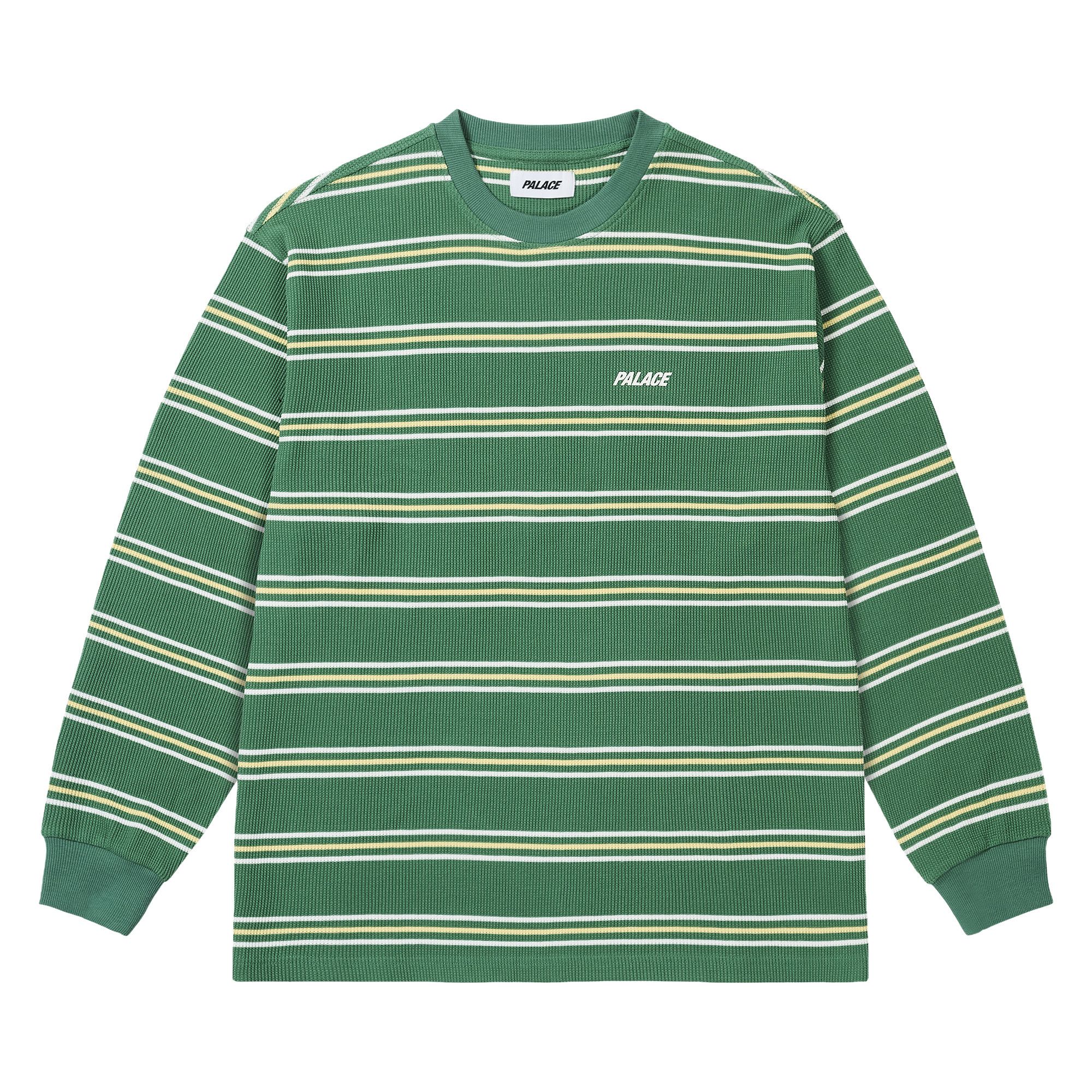 Buy Palace Trio Stripe Long-Sleeve 'Lucky Green' - P29ES033 | GOAT CA