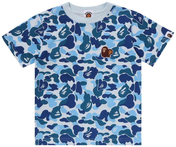 BAPE Kids ABC Camo Ape  Milo One Point Tee Blue