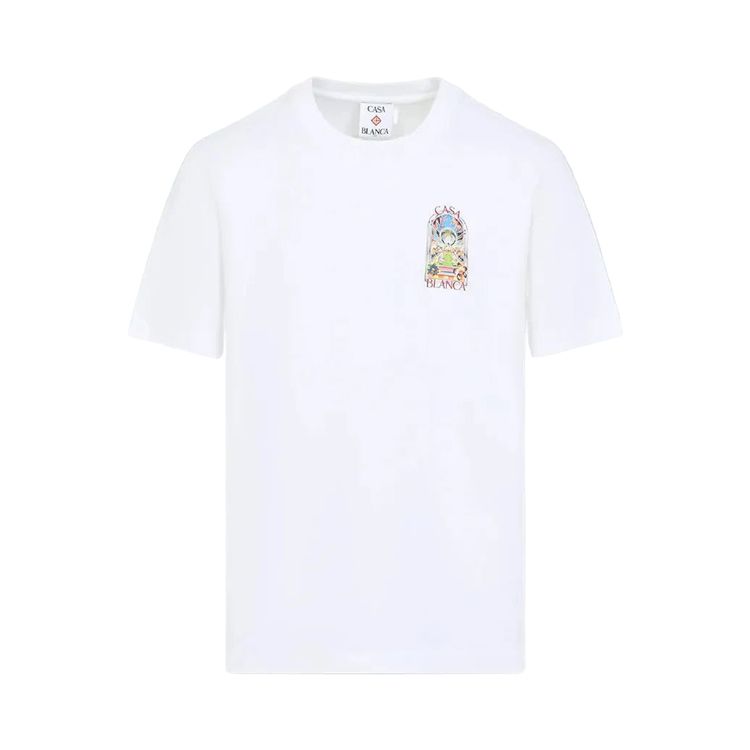 Casablanca Tennis Landscape Classic T Shirt White